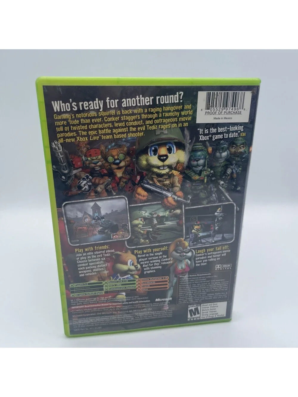 Conker: Live & Reloaded - Xbox * Game and Case * Tested * Working